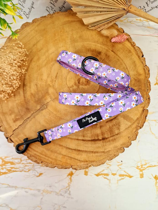 Lucky Little Lavender Daisies Dog Lead